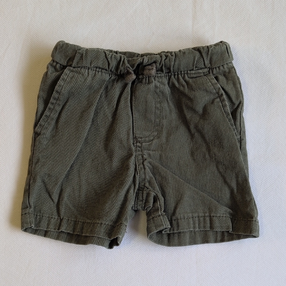 ben sherman cotton khaki shorts pull-on gray 12 months baby boy